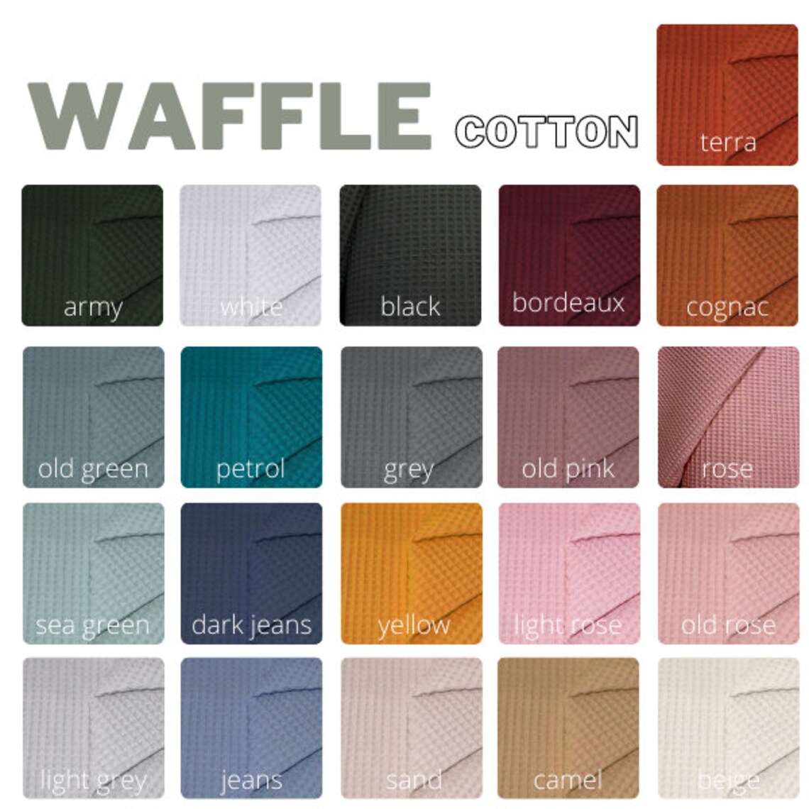 Cotton Waffle Fabric waffle knit fabric cotton fabric by the Etsy