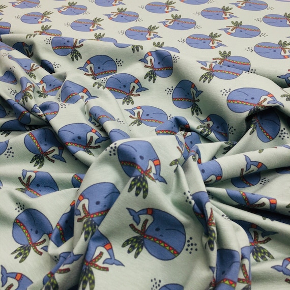 Dolphin fabric. jersey knit fabric by the yard cotton jersey Etsy