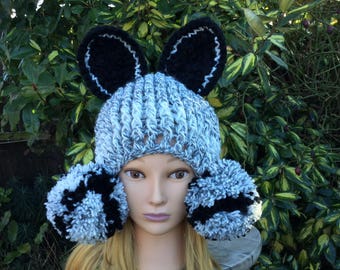 Crochet Pattern - Silver Fox Beanie Hat - Toddler, Child, and Adult sizes