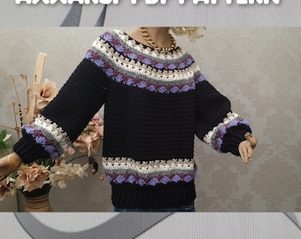PDF Pattern Francette Crochet Sweater Pattern