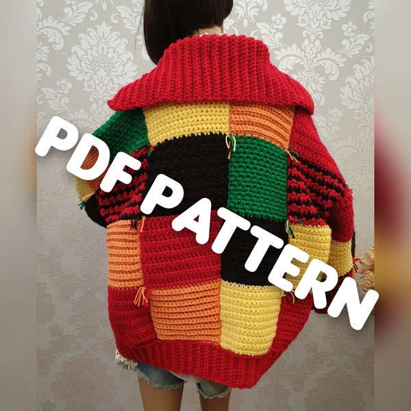 Pdf Anleitung Harry Styles Cardigan Häkelanleitung JW Anderson Inspiriert PDF Häkelanleitung XS bis 2XL