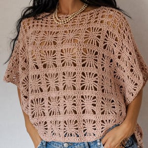 Lunaria Web Top Crochet Pattern PDF, Spider Lace Top Pattern, Boho Mesh Poncho, Crochet Lace Sweater Pattern, Oversized Crochet Top