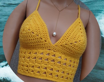 Crochet Pattern, Tess Crochet Crop Top Pattern, Crochet Bralette, PDF Women Crochet Pattern, Summer Top, Festival Top