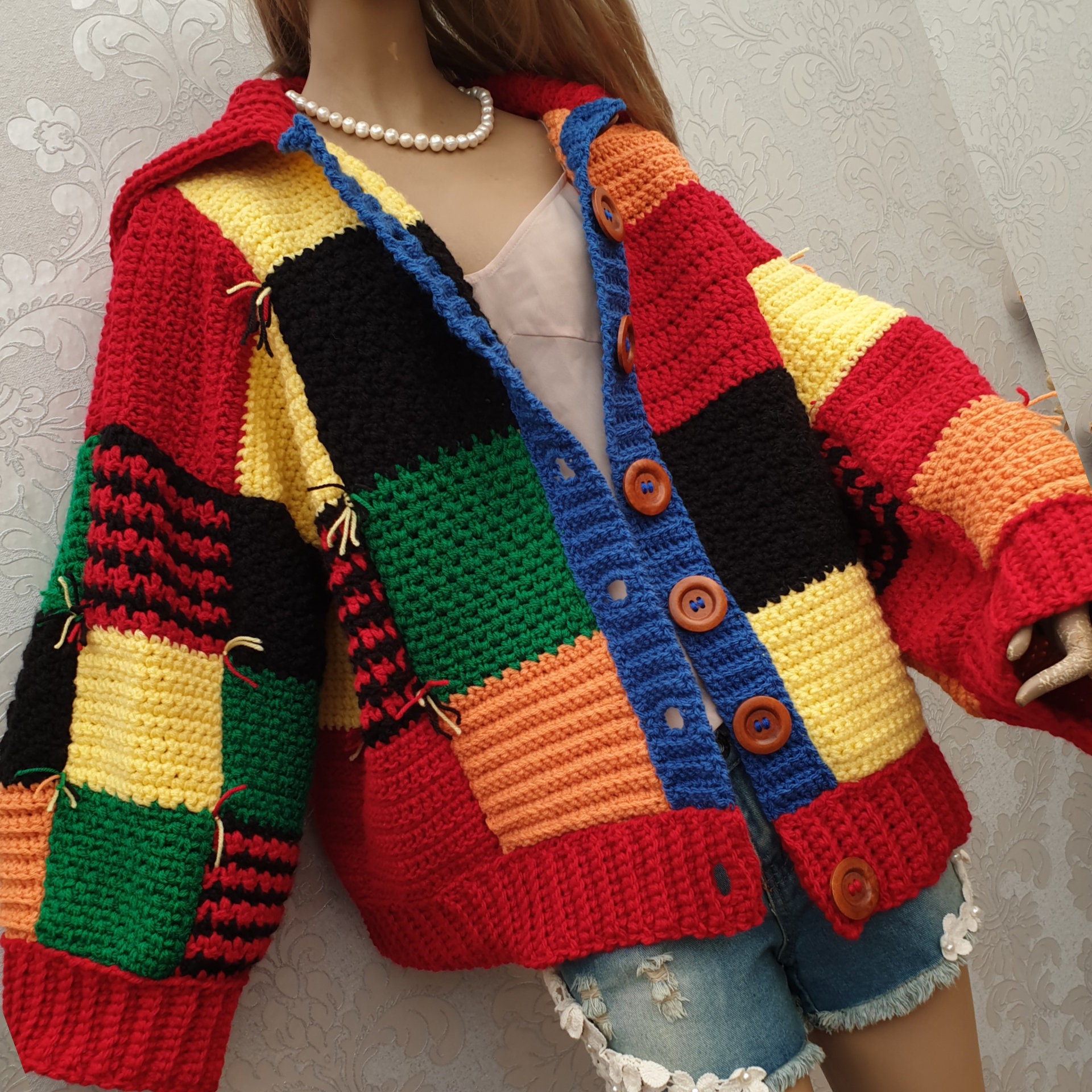 crochet hooded scarf for child