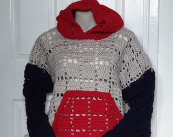 PDF Pattern, Emanuelle Hoody Sweater, Unisex Sweater Pattern