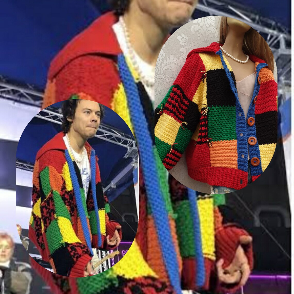 Pdf Pattern Harry Styles Cardigan Crochet Pattern JW Anderson Etsy