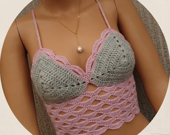 Crochet Pattern, ANNA Crochet Crop Top Pattern, Crochet Bralette, PDF Women Crochet Pattern, Summer Top, Festival Top