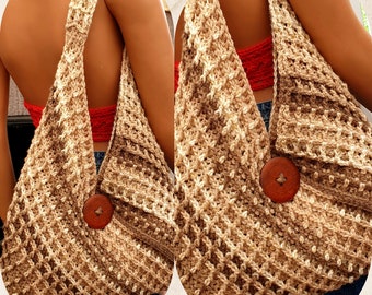 Crochet Bag Pattern Sofia Tote Bag Waffle Boho Crochet Bag PDF Pattern