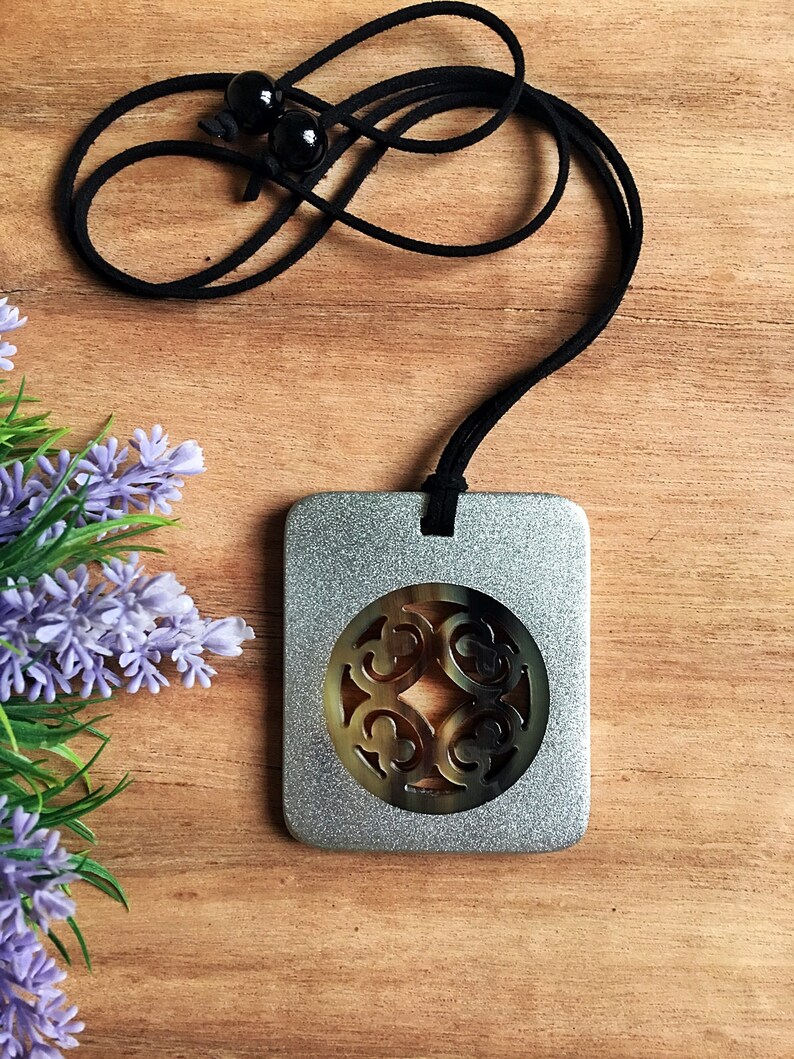 Lacquer Jewelry Lacquered Horn Necklace for Women Horn Pendant Pendant necklace Gift for her AW585 Handmade necklace