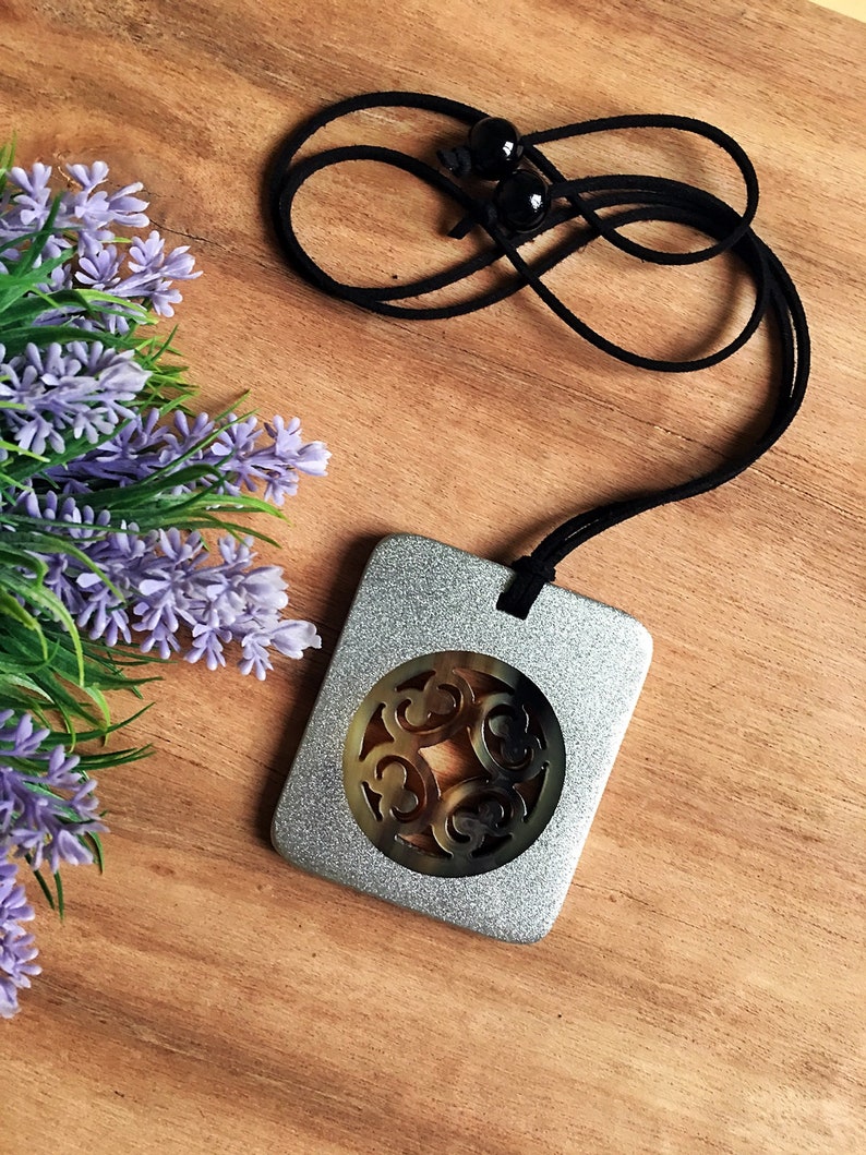 Lacquer Jewelry Lacquered Horn Necklace for Women Horn Pendant Pendant necklace Gift for her AW585 Handmade necklace