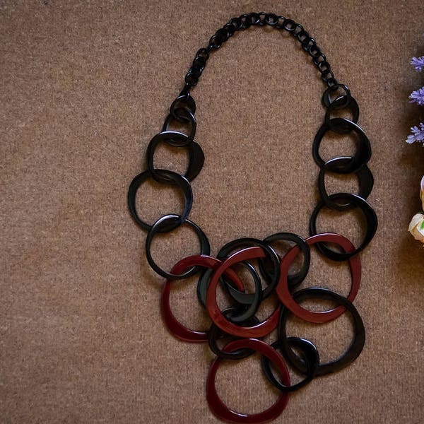 Mothers day gift Mom Gift Women Necklace Birthday Gift Horn Necklace Red Necklace Women Jewelry Necklace Gift for Her Gift for Mom AW140