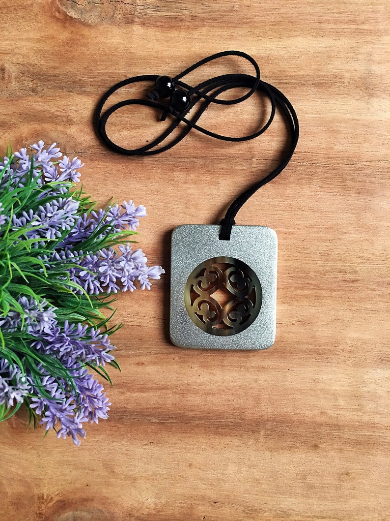 Lacquer Jewelry Lacquered Horn Necklace for Women Horn Pendant Pendant necklace Gift for her AW585 Handmade necklace
