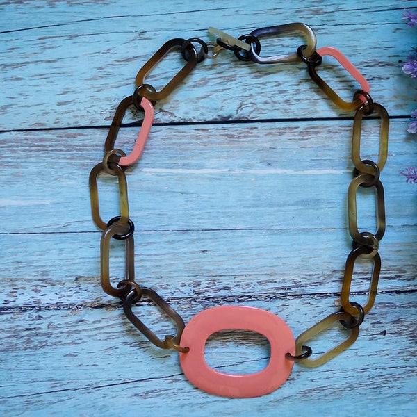 Mothers day gift Xmas Sale Women Necklace Birthday Gift Horn Necklace Orange Necklace Women Jewelry Necklace Gift for Her Gift for Mom AW151