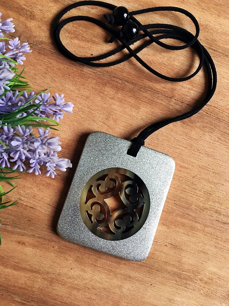 Lacquer Jewelry Lacquered Horn Necklace for Women Horn Pendant Pendant necklace Gift for her AW585 Handmade necklace