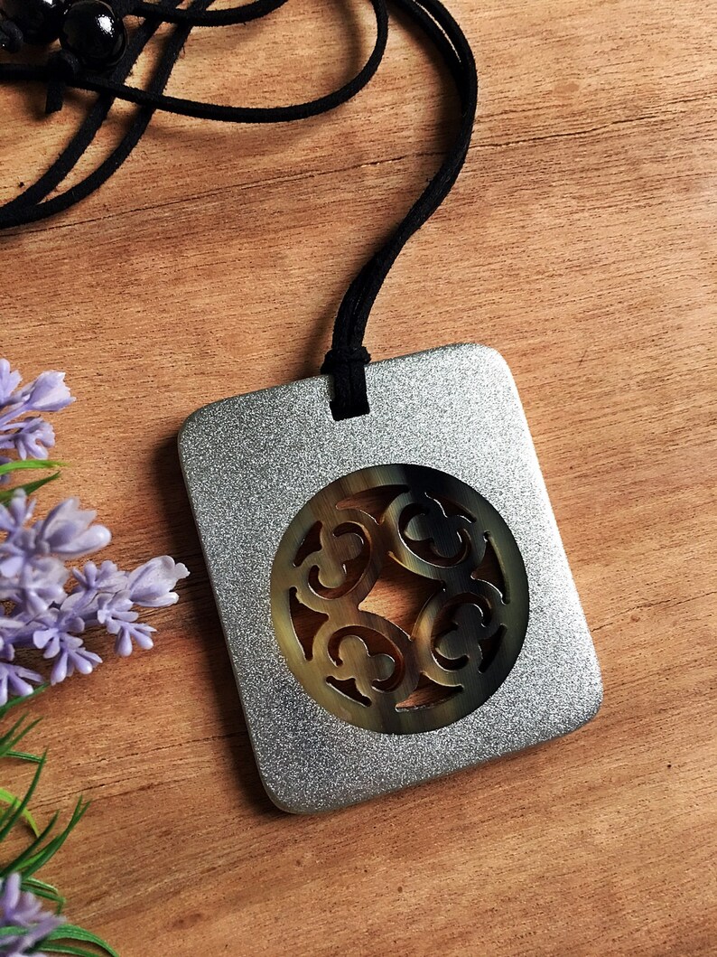 Lacquer Jewelry Lacquered Horn Necklace for Women Horn Pendant Pendant necklace Gift for her AW585 Handmade necklace