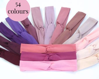 Pink Jersey Twist Headband: Eco-Friendly Cotton, Adult & Kid Sizes, 54 colours
