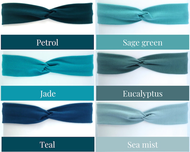 Thin Jersey Twist Headband. 4 cm wide, premium quality, eco-friendly jersey fabric in over 30 colours. Adult & kid sizes image 4