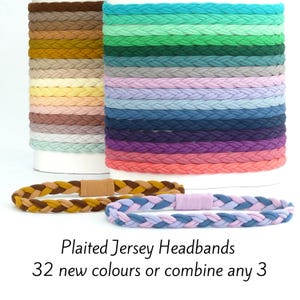 Plaited Jersey Headband: Soft Stretchy Eco-Friendly Cotton. 32 new colours
