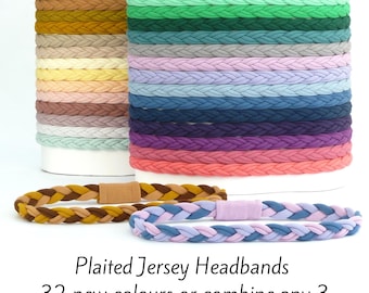 Plaited Jersey Headband: Soft Stretchy Eco-Friendly Cotton. 32 new colours