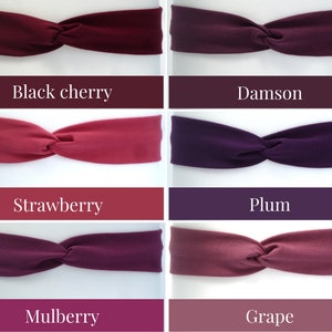 Thin Jersey Twist Headband. 4 cm wide, premium quality, eco-friendly jersey fabric in over 30 colours. Adult & kid sizes image 6