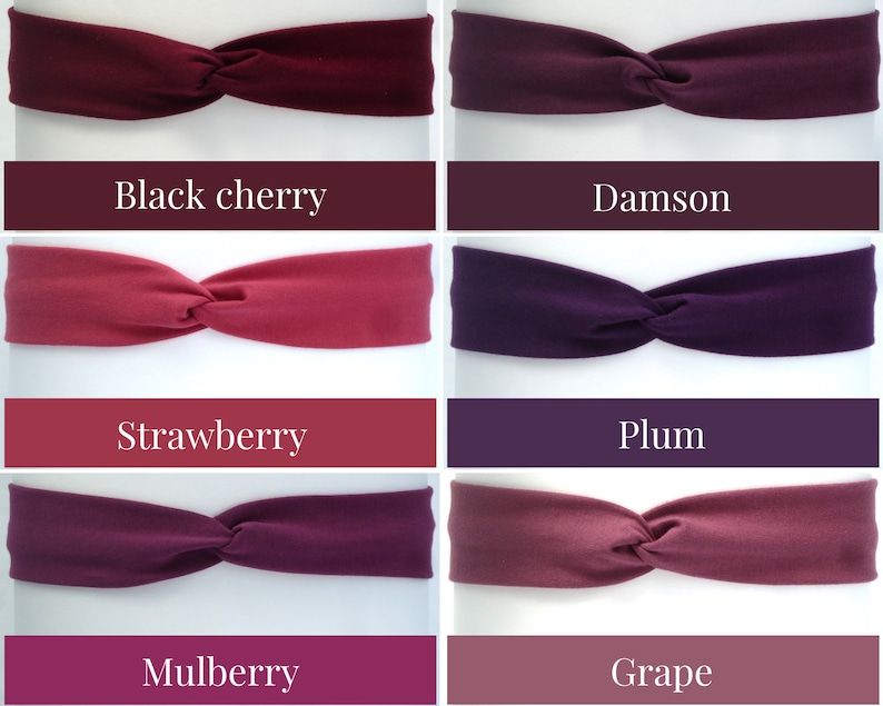 Thin Jersey Twist Headband. 4 cm wide, premium quality, eco-friendly jersey fabric in over 30 colours. Adult & kid sizes image 6