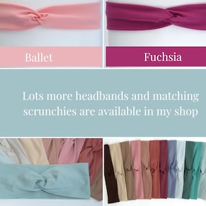 Thin Jersey Twist Headband. 4 cm wide, premium quality, eco-friendly jersey fabric in over 30 colours. Adult & kid sizes image 8