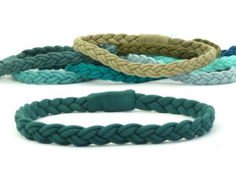 Plaited Jersey Headband: Eco-Friendly Cotton, super stretchy, 54 Colours
