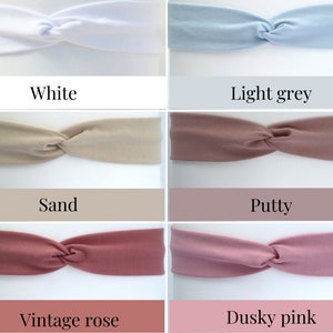 Thin Jersey Twist Headband. 4 cm wide, premium quality, eco-friendly jersey fabric in over 30 colours. Adult & kid sizes image 5