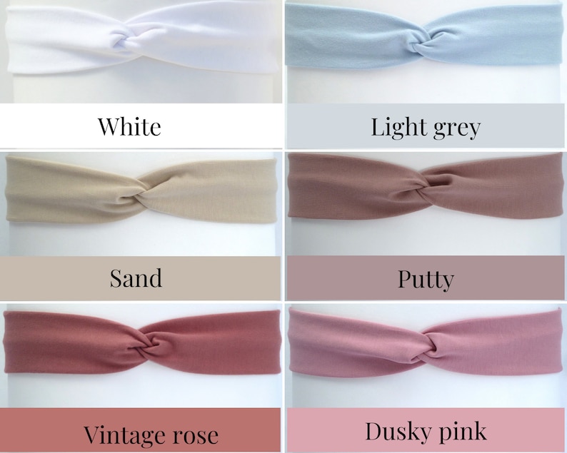 Thin Jersey Twist Headband. 4 cm wide, premium quality, eco-friendly jersey fabric in over 30 colours. Adult & kid sizes image 5