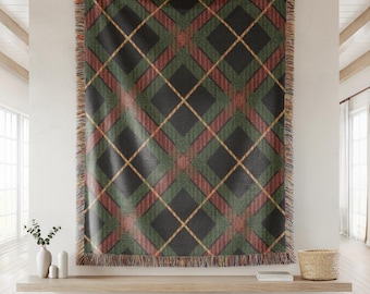 Tartan Plaid Cotton Throw Blanket – Christmas Holiday Cabin Decor