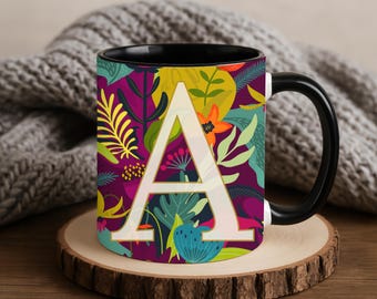 Floral Personalized Monogram Coffee Mug