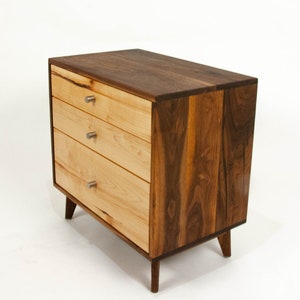 The Hiro Mid-century Modern Black Walnut Dresser or Large Nightstand. image 8