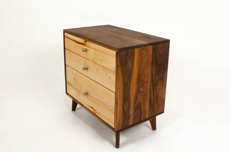 The Hiro Mid-century Modern Black Walnut Dresser or Large Nightstand. image 8