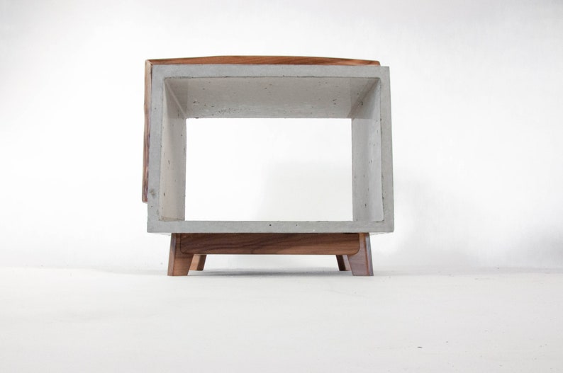 Dwarf Live Edge Walnut & Concrete End Table Etsy