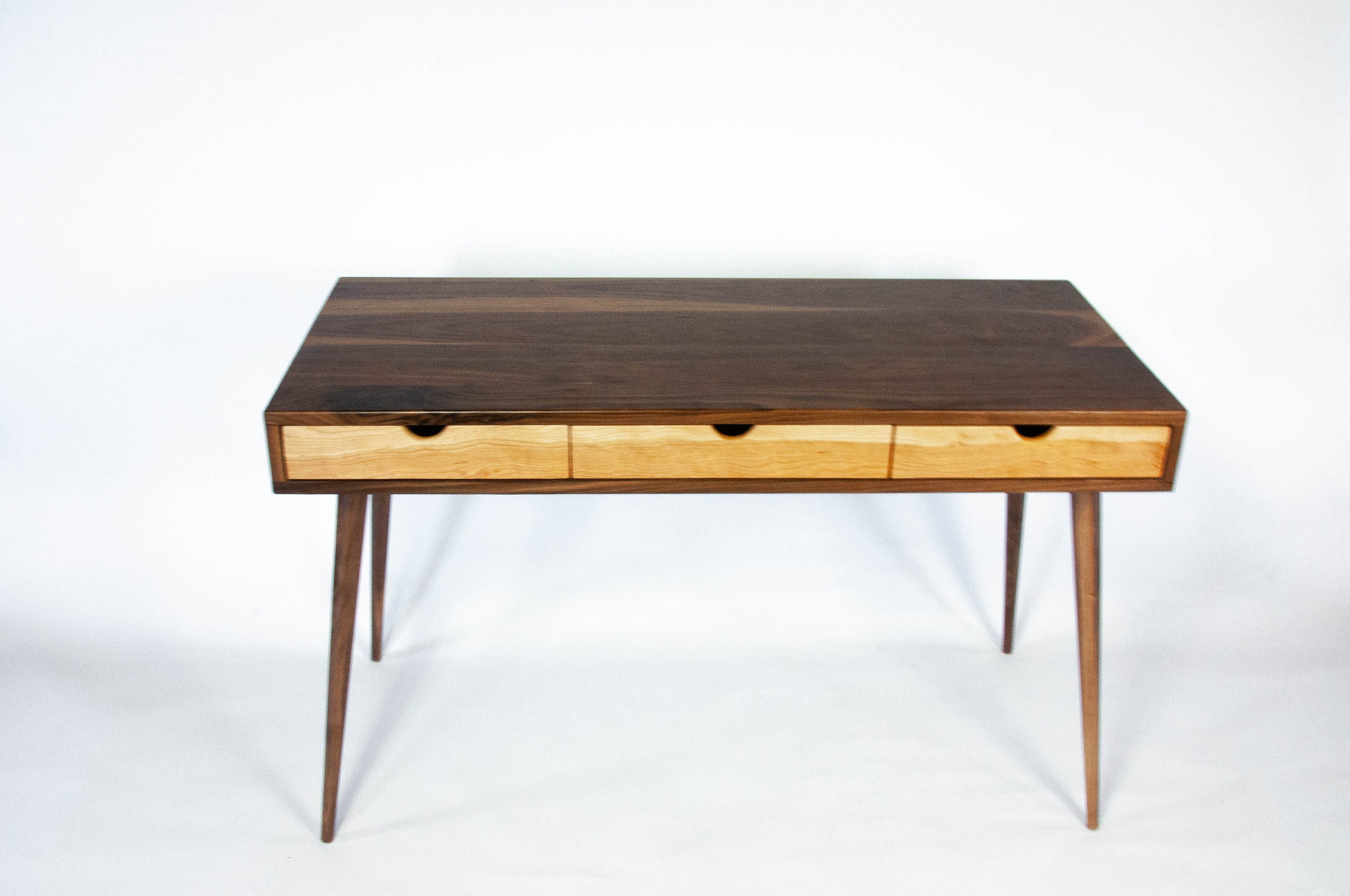 Midcentury Modern Black Walnut Office Desk With Cherry Wood Etsy Canada