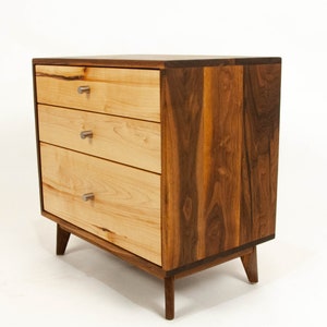 The Hiro Mid-century Modern Black Walnut Dresser or Large Nightstand. image 1