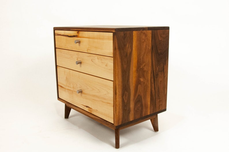 The Hiro Mid-century Modern Black Walnut Dresser or Large Nightstand. image 1