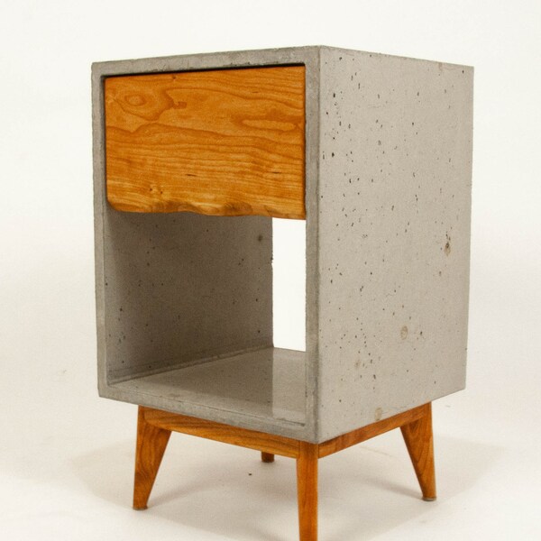 Concrete and Live Edge Table Etsy