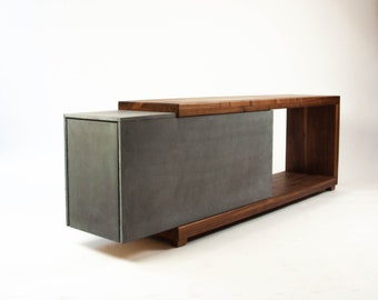 Mignun Grey - Concrete & Solid Wood Console, Coffee Table,  TV Stand