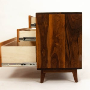 The Hiro Mid-century Modern Black Walnut Dresser or Large Nightstand. image 5