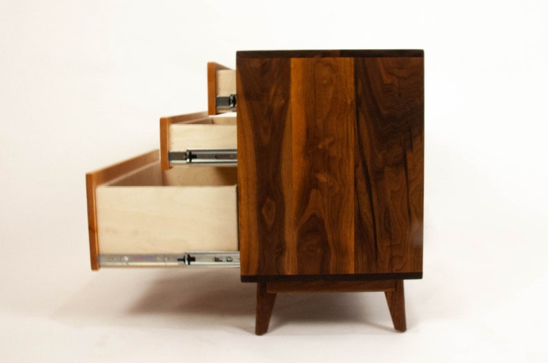 The Hiro Mid-century Modern Black Walnut Dresser or Large Nightstand. image 5