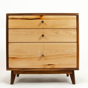 The Hiro Mid-century Modern Black Walnut Dresser or Large Nightstand. image 2