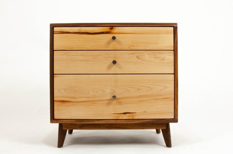 The Hiro Mid-century Modern Black Walnut Dresser or Large Nightstand. image 2
