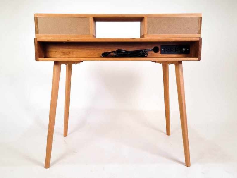 Mid-century Modern Cherry Wood Desk With Maple Drawers and Shelf - Etsy ...