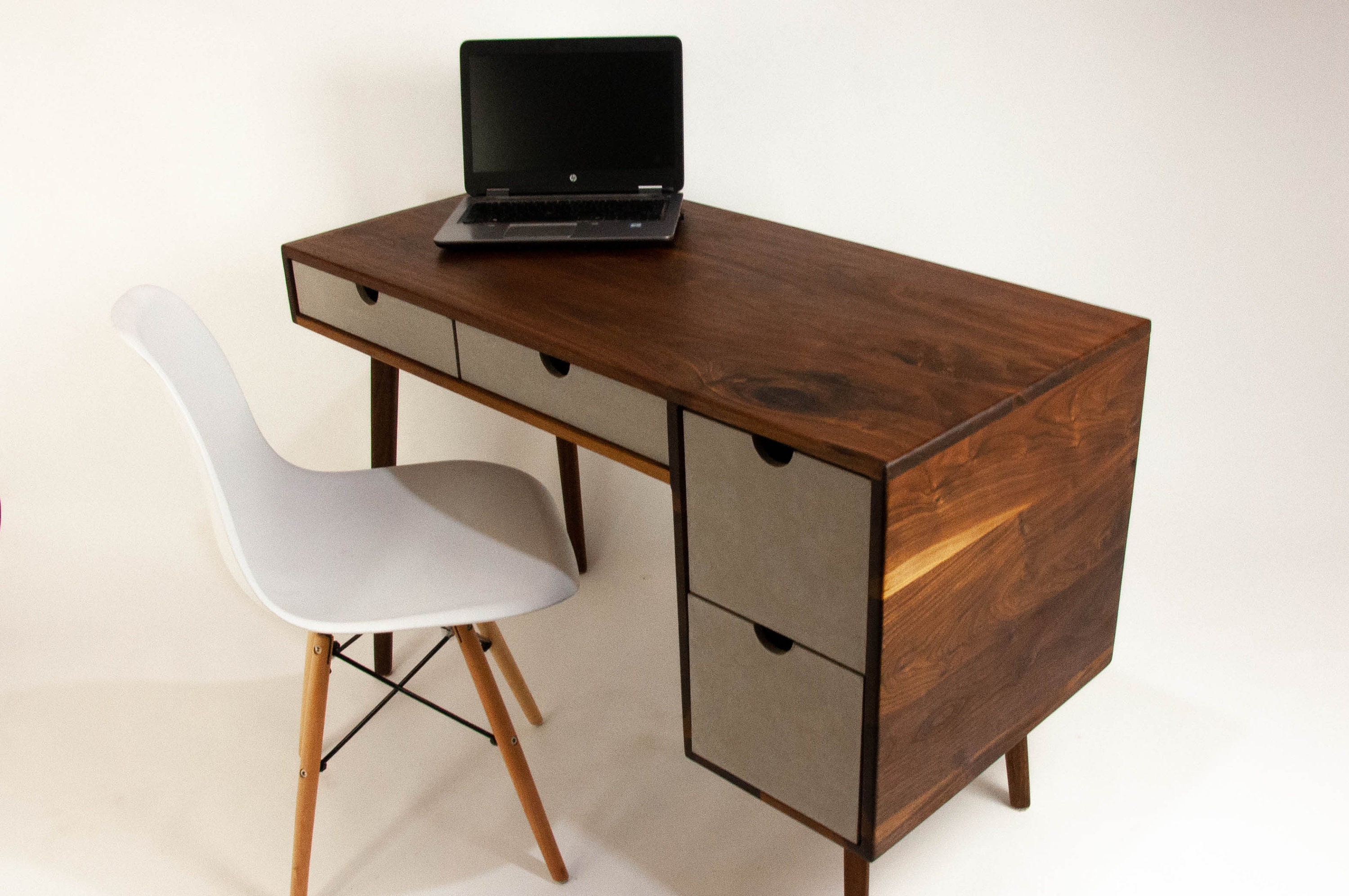Midcentury Modern Black Walnut Office Desk with versatile Etsy