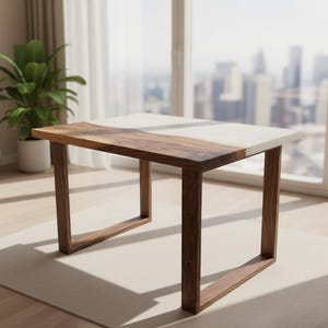Lake Side - Live Edge Solid Wood and Concrete Coffee Table