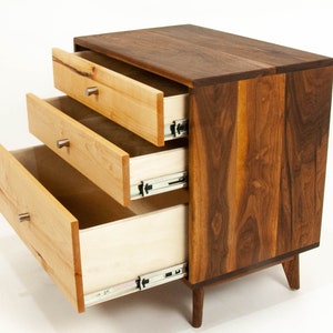 The Hiro Mid-century Modern Black Walnut Dresser or Large Nightstand. image 7