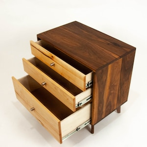 The Hiro Mid-century Modern Black Walnut Dresser or Large Nightstand. image 6