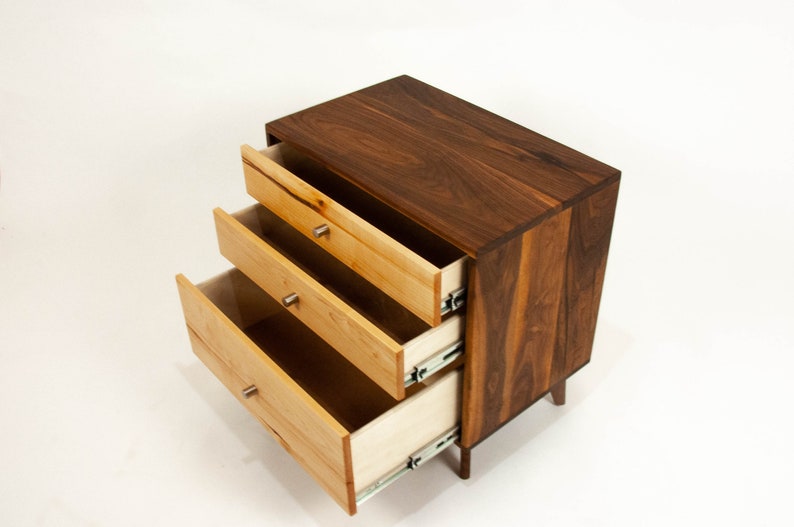 The Hiro Mid-century Modern Black Walnut Dresser or Large Nightstand. image 6