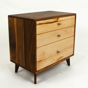 The Hiro Mid-century Modern Black Walnut Dresser or Large Nightstand. image 3